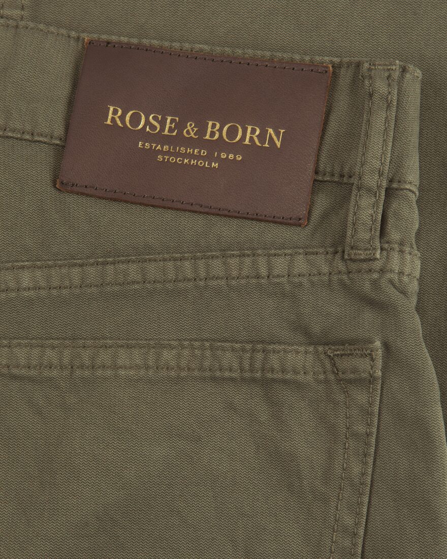 Rose & Born Olive Broken Twill 5-pocket Trousers