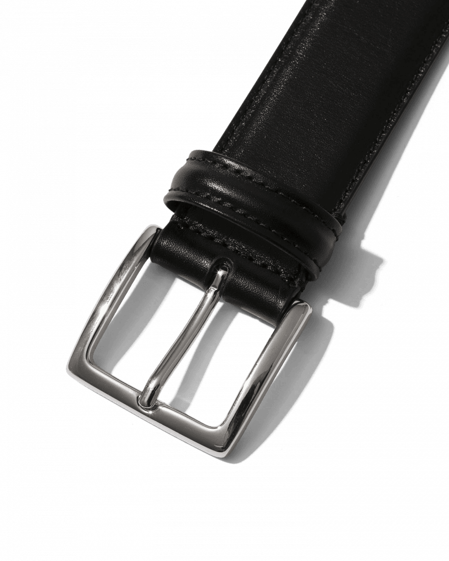 Black Calf Leather Belt