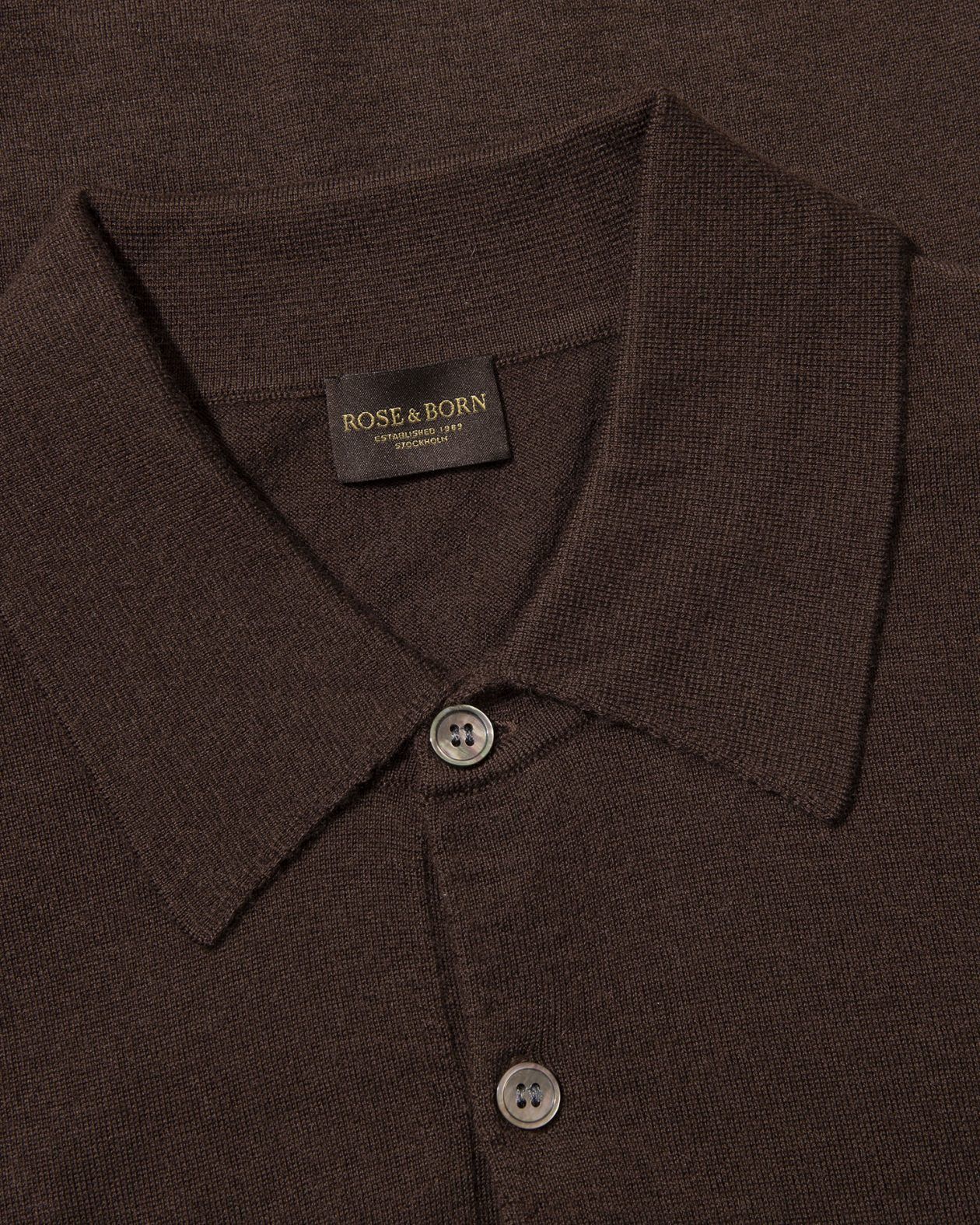 Brown Cashmere Polo Sweater