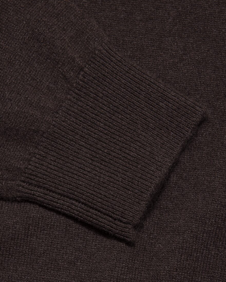 Brown Baby Cashmere Polo Sweater