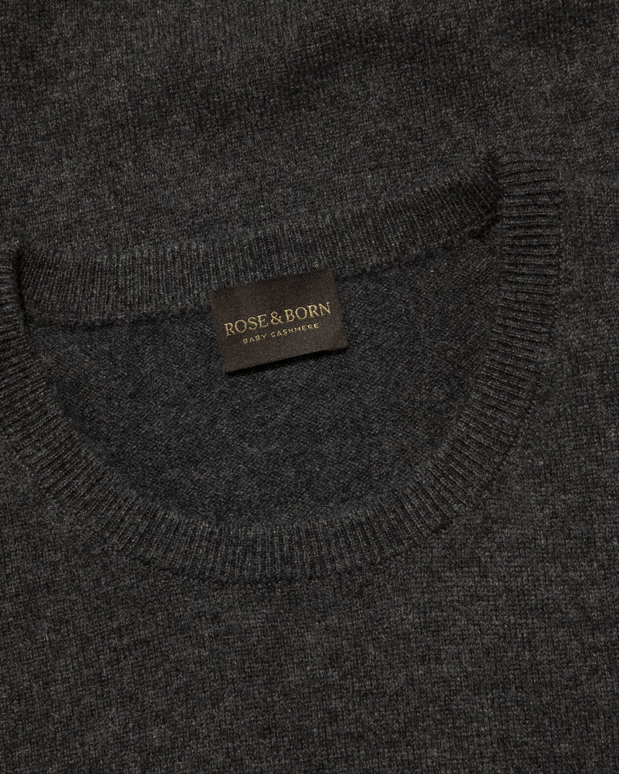 Charcoal Baby Cashmere Crew Neck Sweater