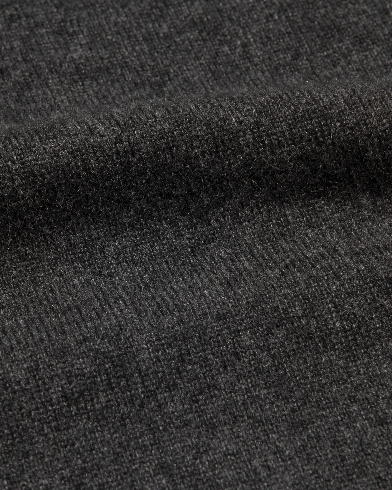 Charcoal Baby Cashmere Polo Sweater