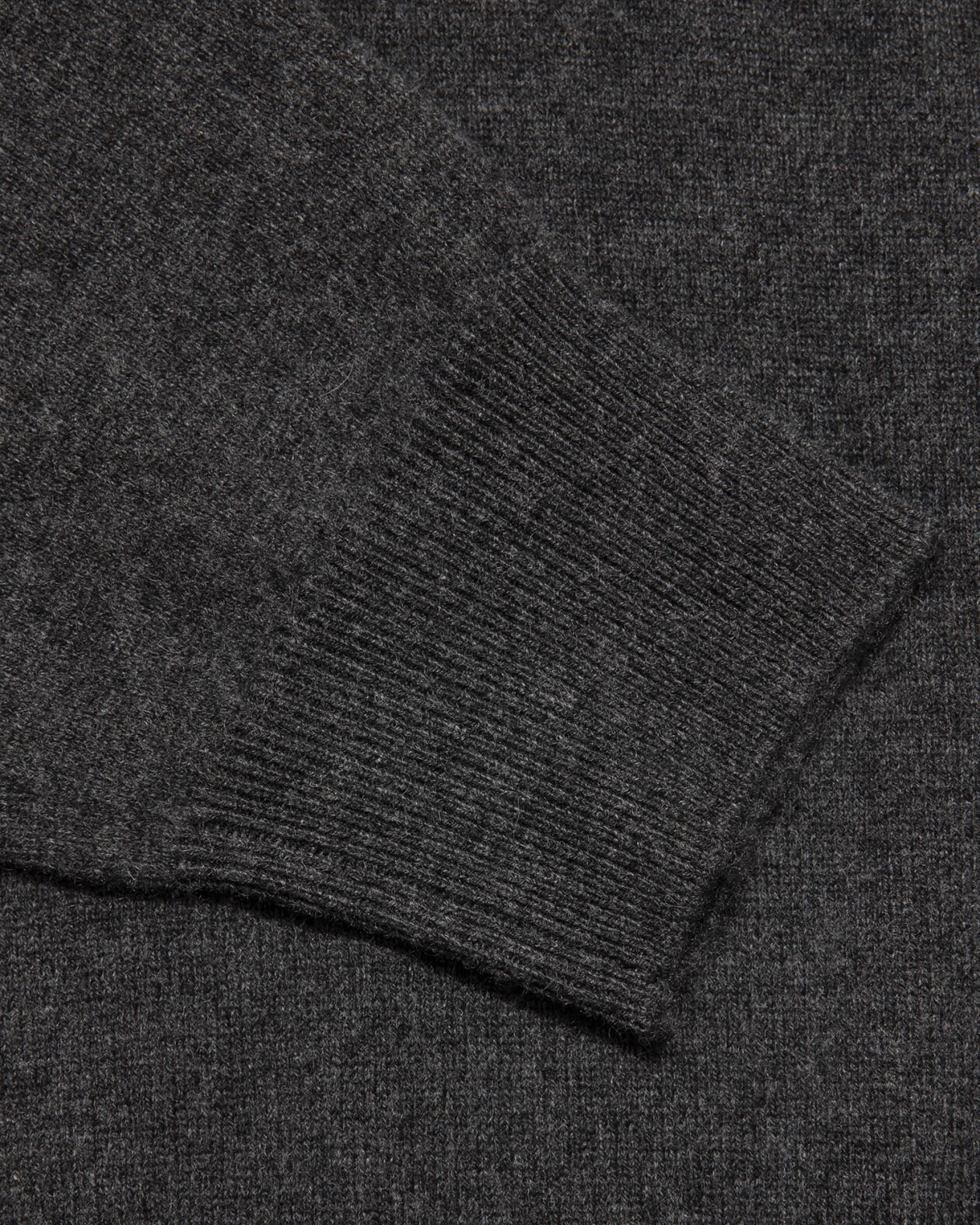 Charcoal Baby Cashmere Polo Sweater