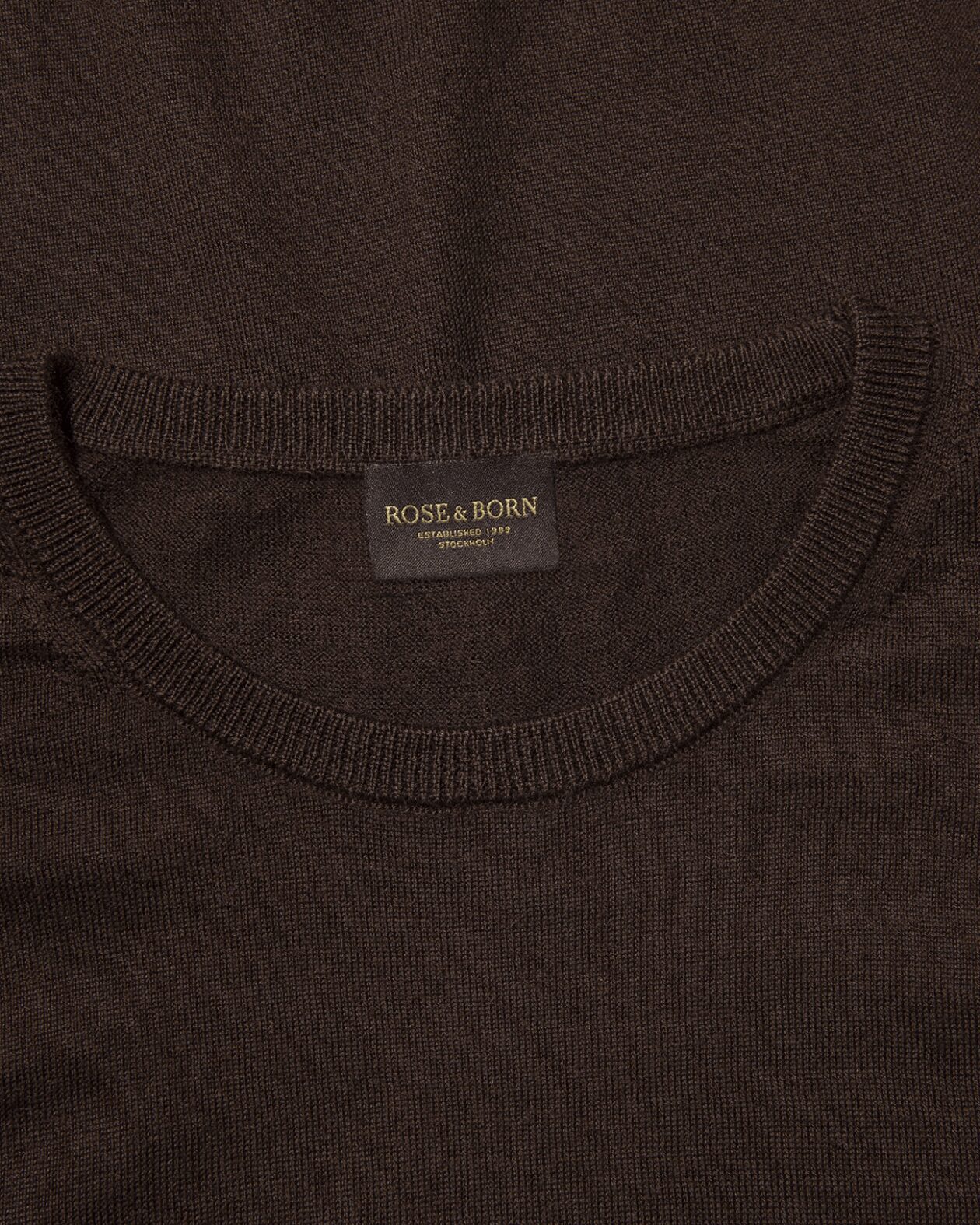 Brown Crew Neck Cashmere Sweater