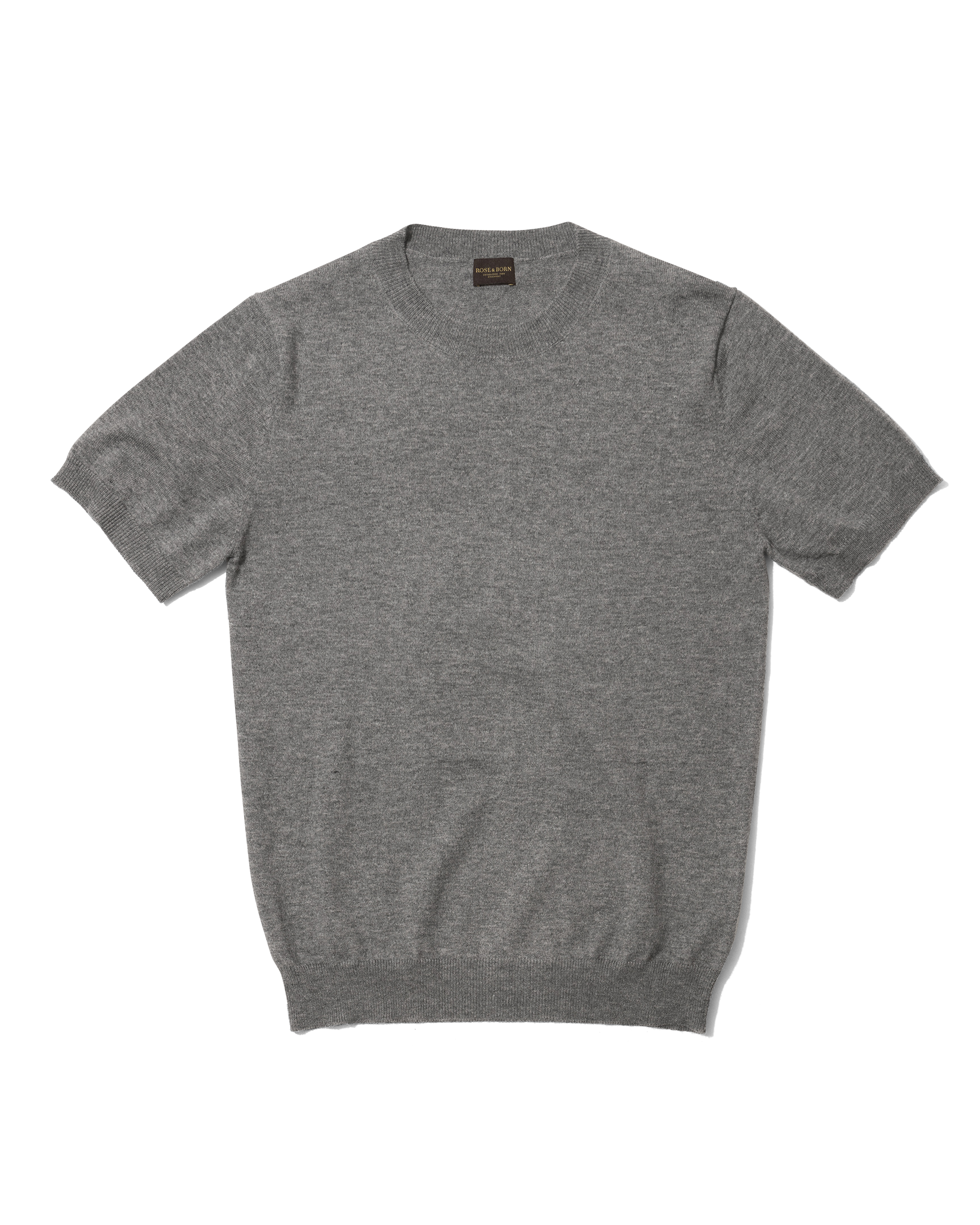 Grey Merino Cotton Blend Knit T-shirt
