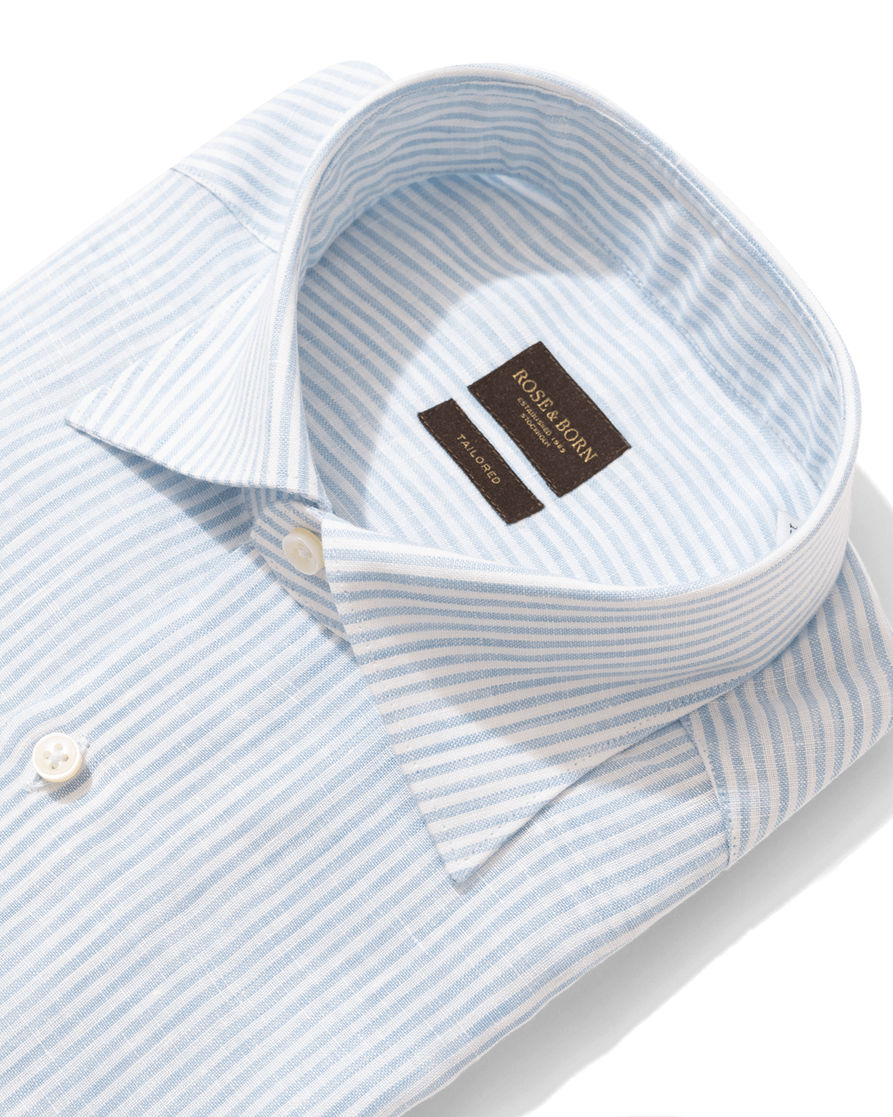 Linen Shirt Striped Light Blue