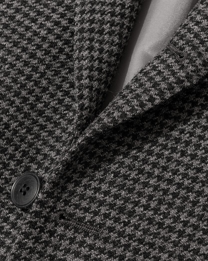 Grey Houndstooth Wool Jacket