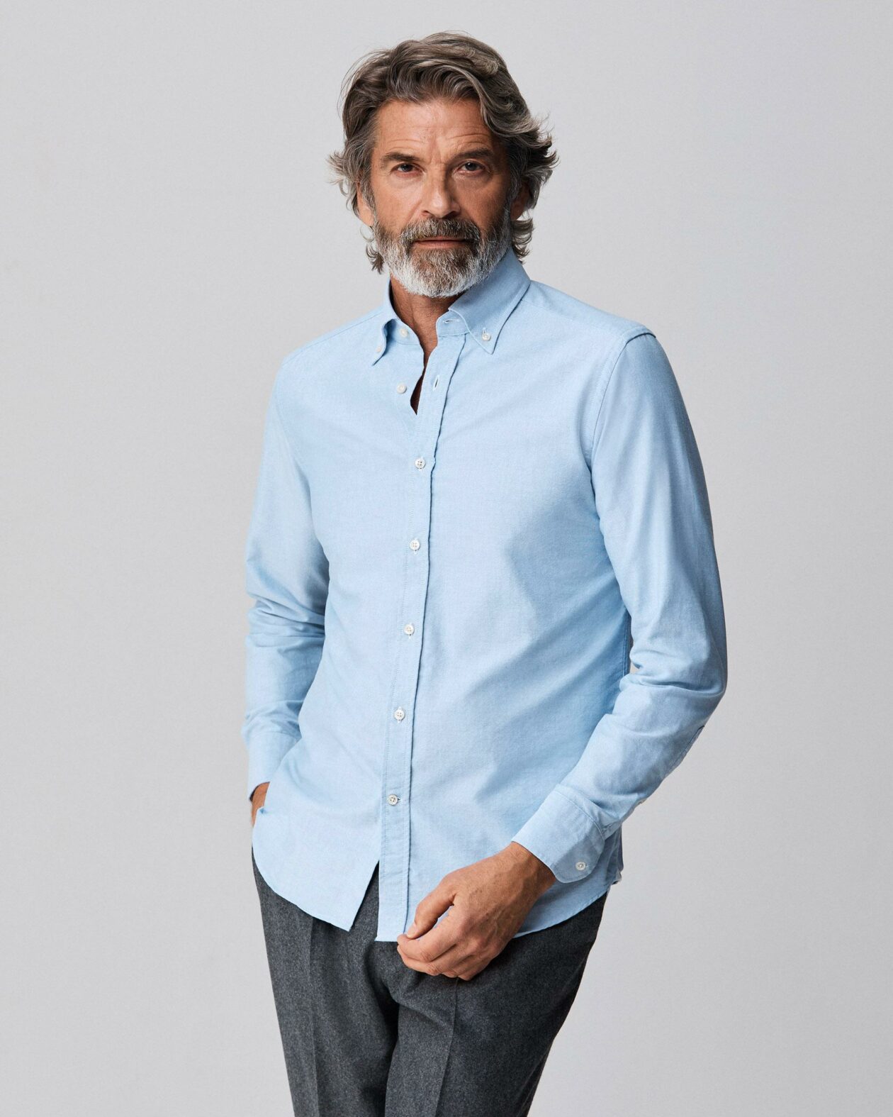 Blue Washed Oxford Button-Down Shirt