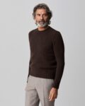 Brown Chunky Cashmere Crew Neck Sweater
