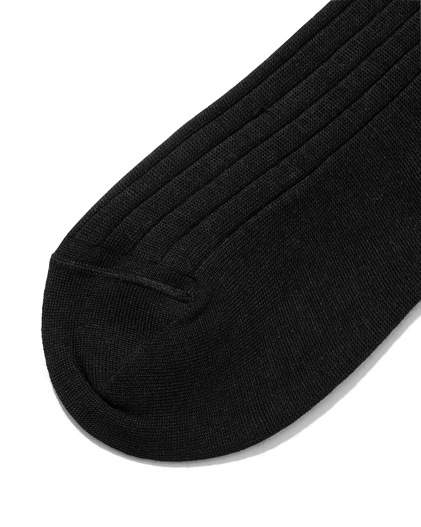 Knee-high Black Merino Wool Sock