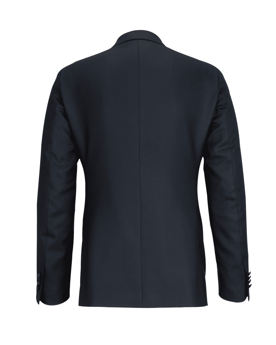 Navy Double Breasted Hopsack Wool Tuxedo