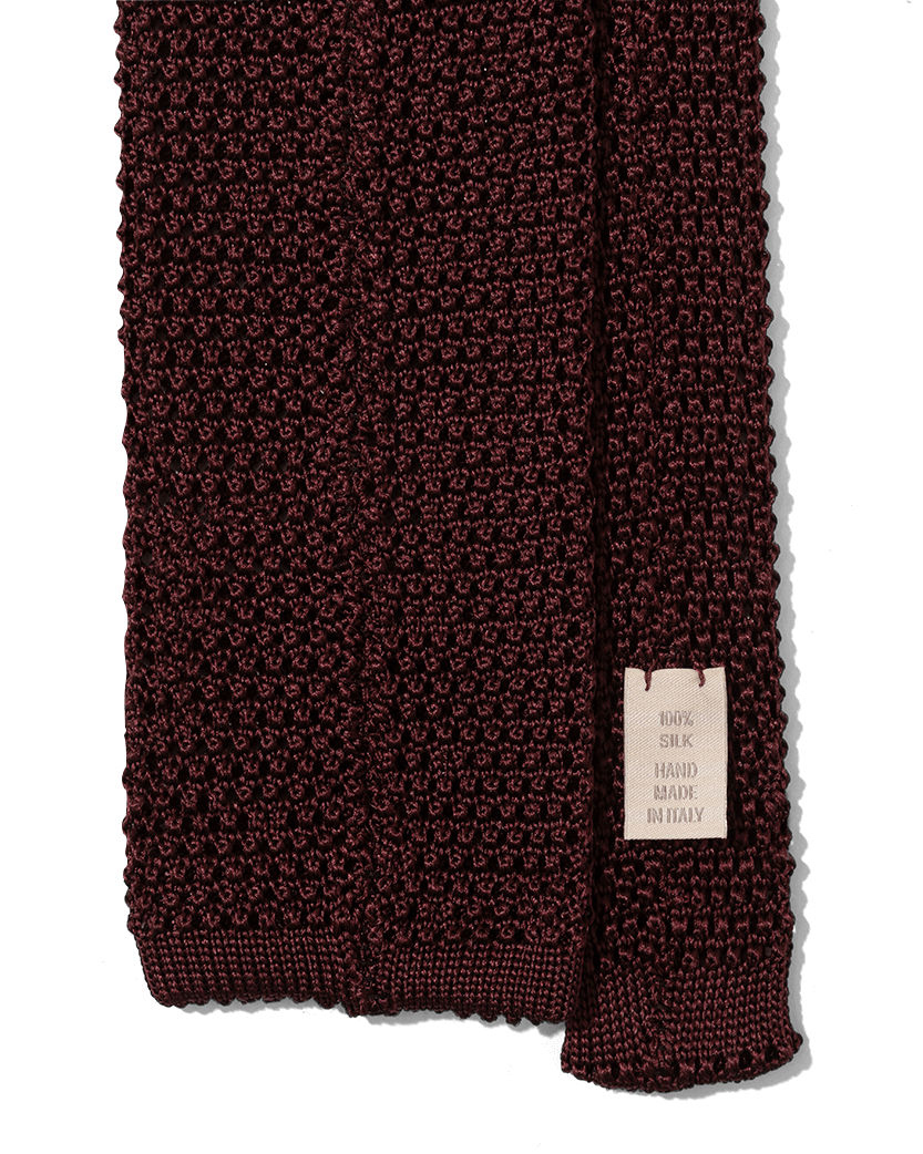 Burgundy Silk Knit Tie