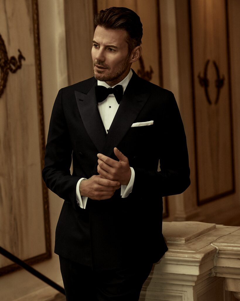 One of our house cut tuxedo made in a crispy breathable wool