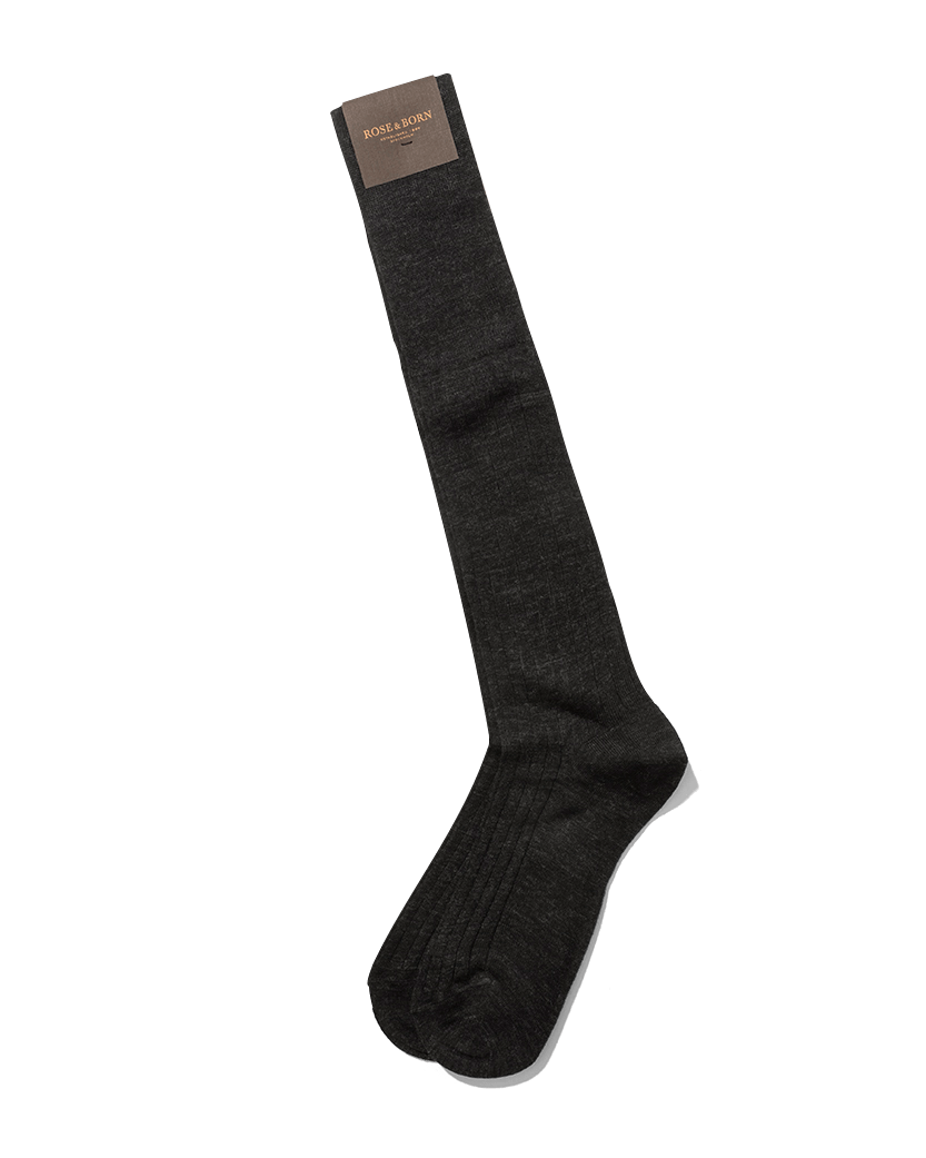 Knee-high Charcoal Merino Wool Sock