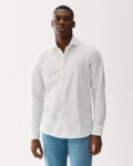 Tailored Pique Cotton Shirt White