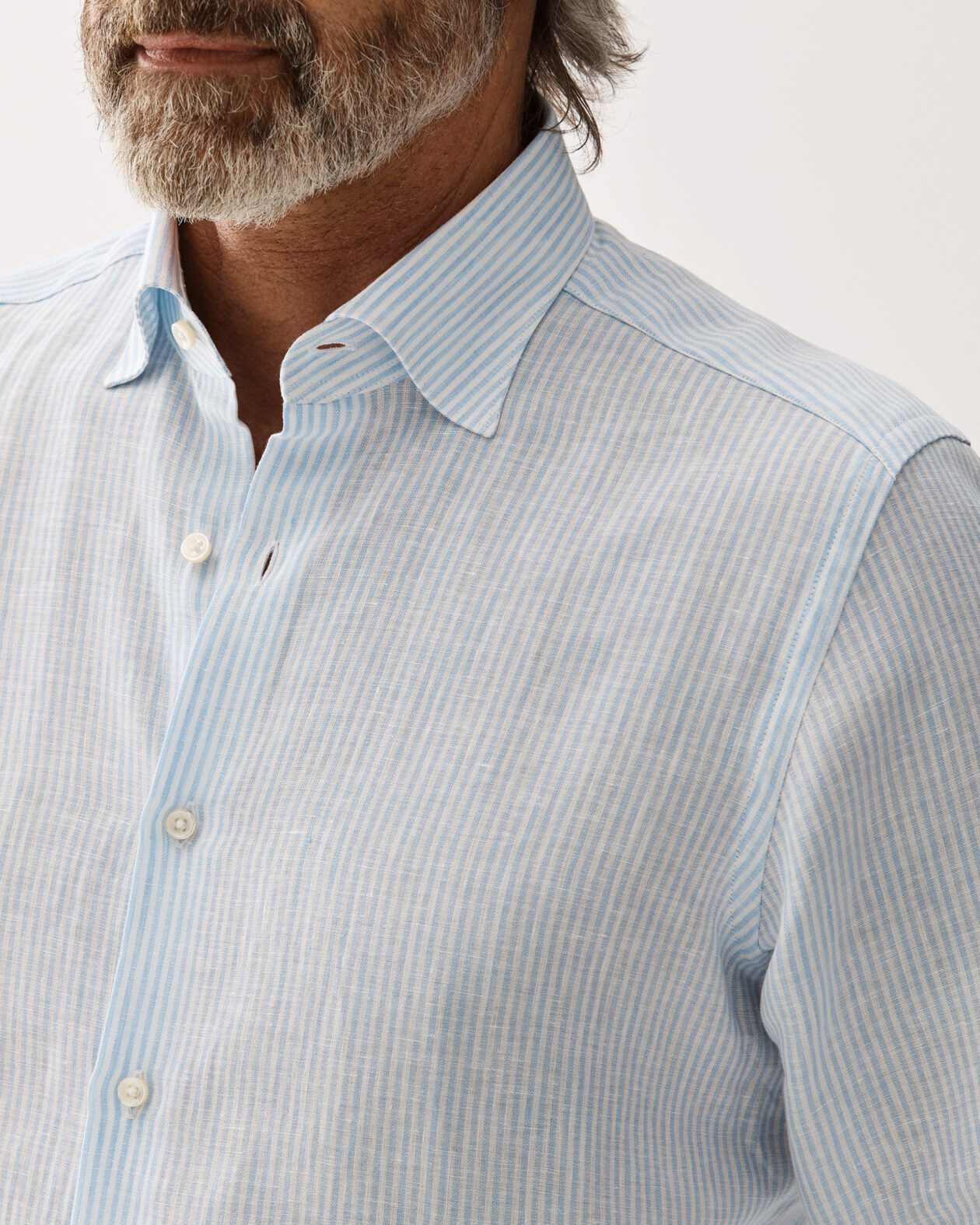 Light Blue Striped Linen Shirt