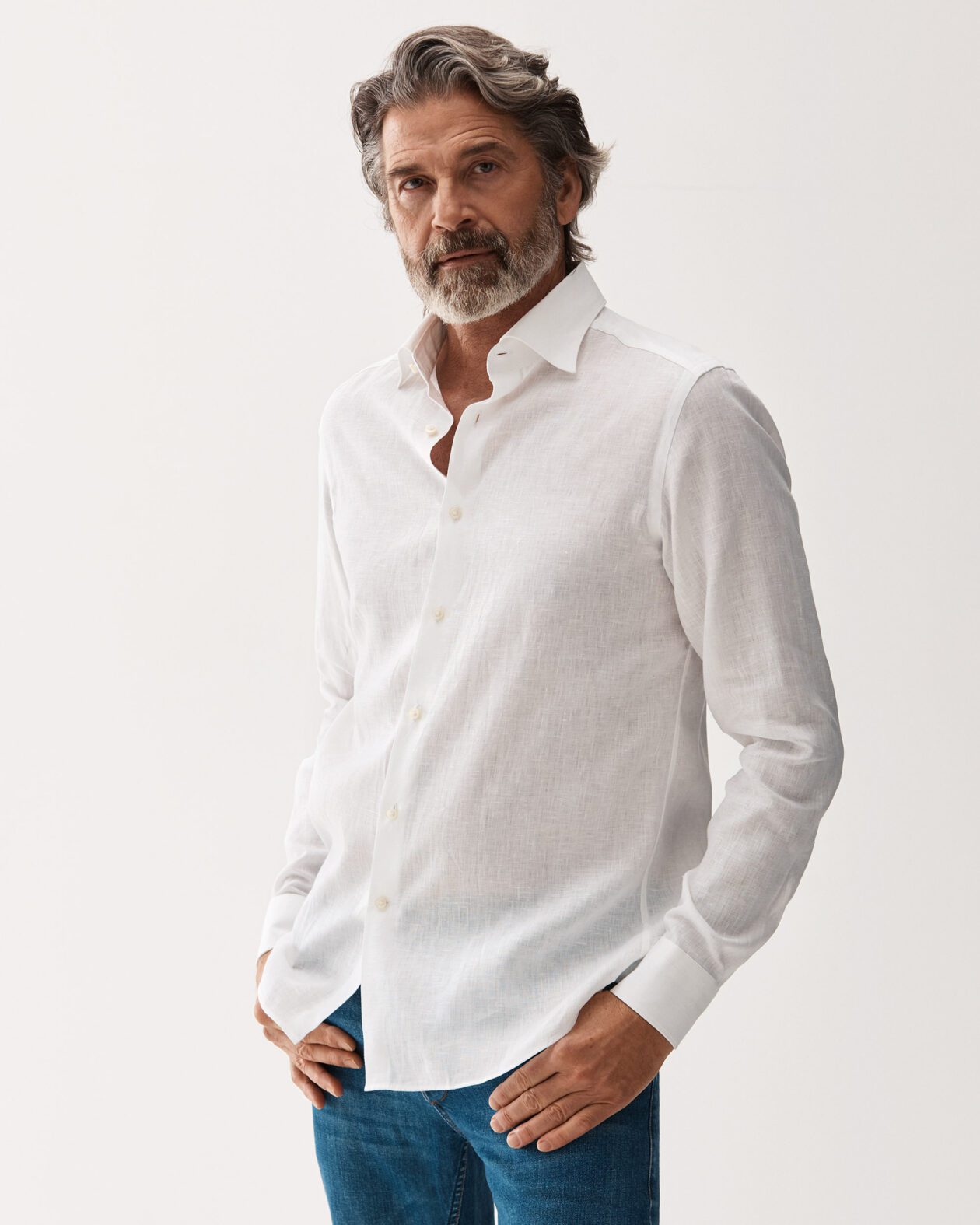 Tailored Linen Shirt White