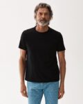 Black mercerized cotton T-shirt