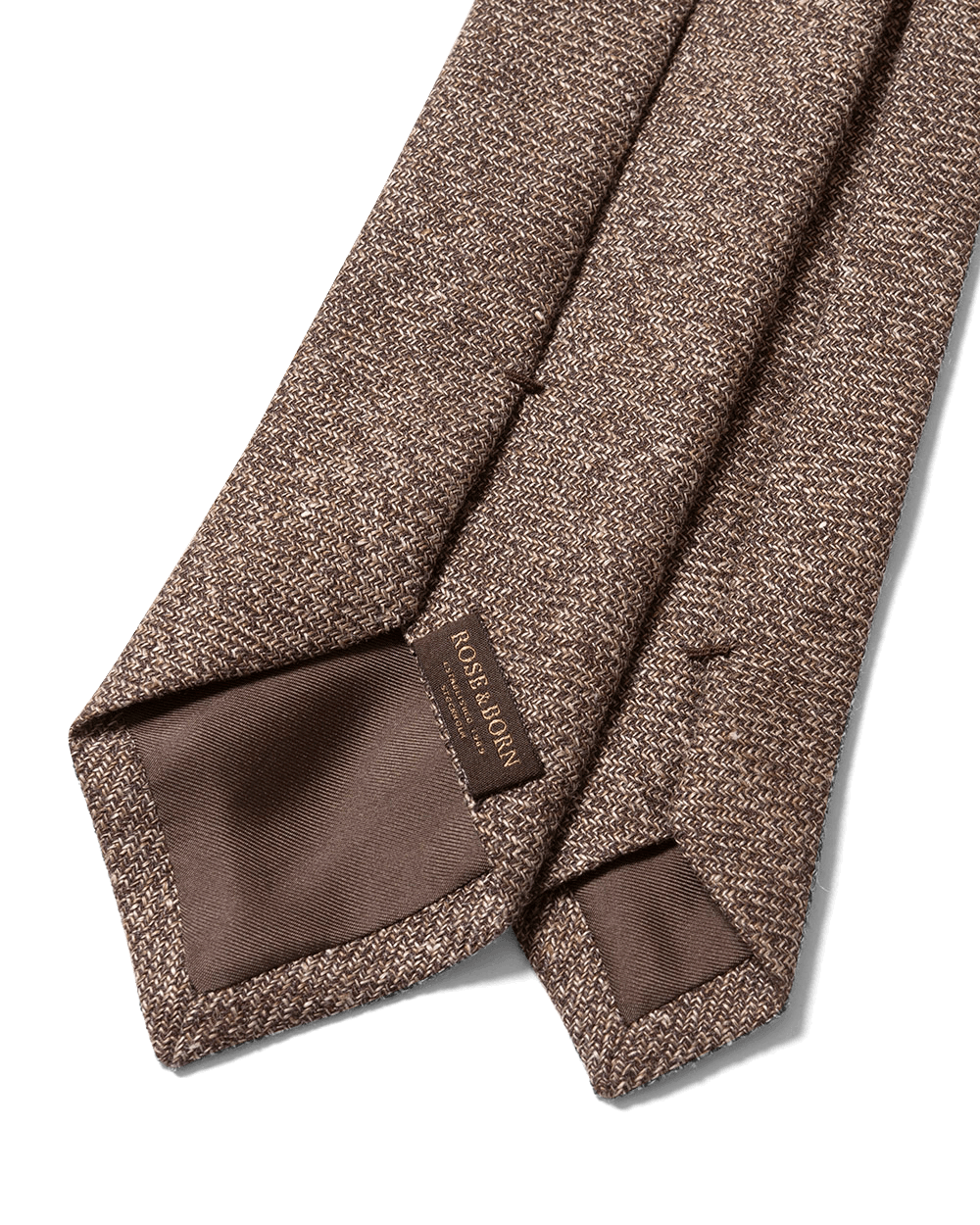 Broken Twill Linen Wool Tie Brown