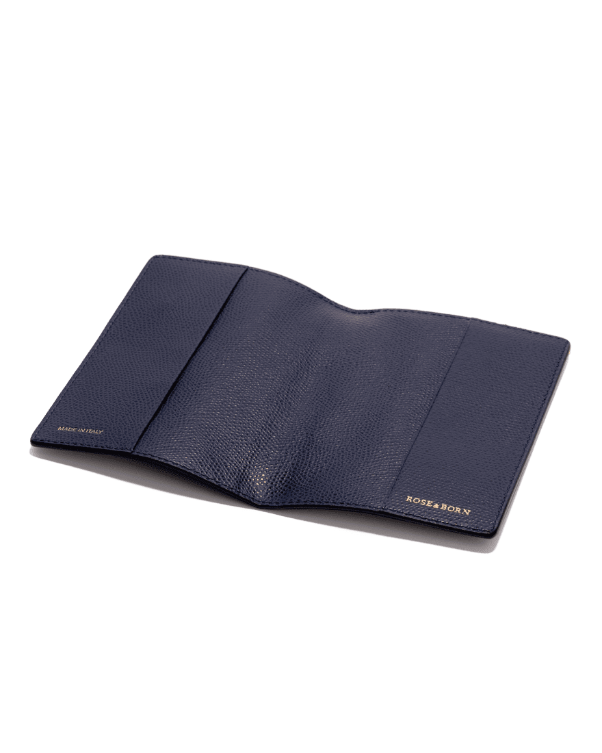 Passport Cover Blue Saffiano Leather