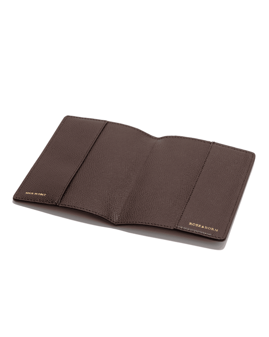 Passport Cover Brown Saffiano Leather