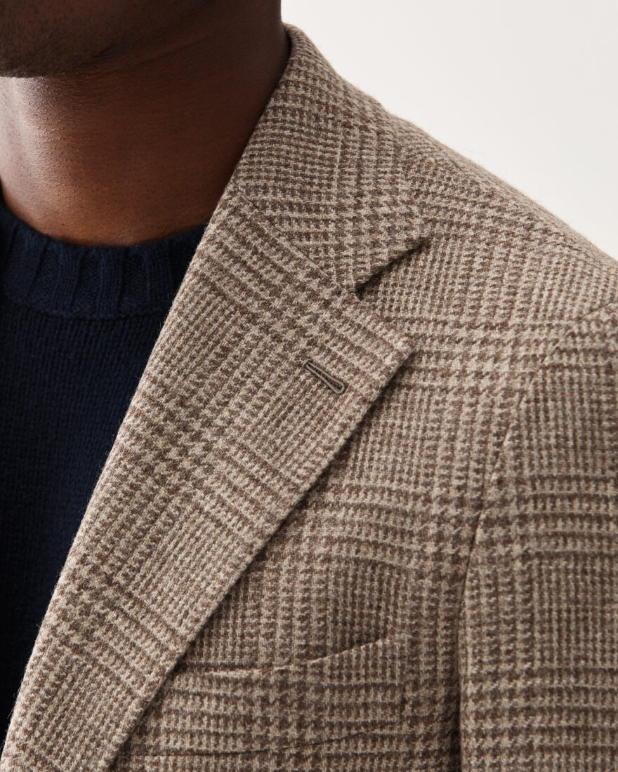 Glencheck Tweed Jacket Taupe