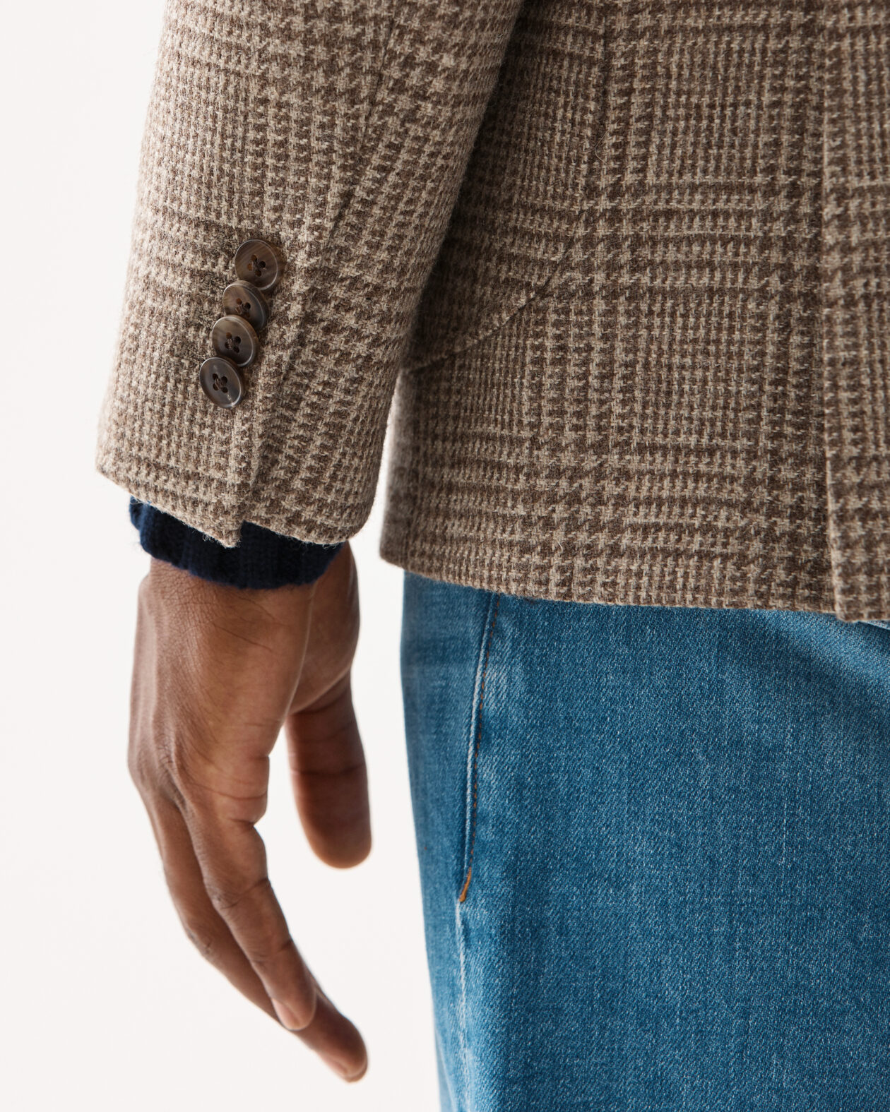 Glencheck Tweed Jacket Taupe