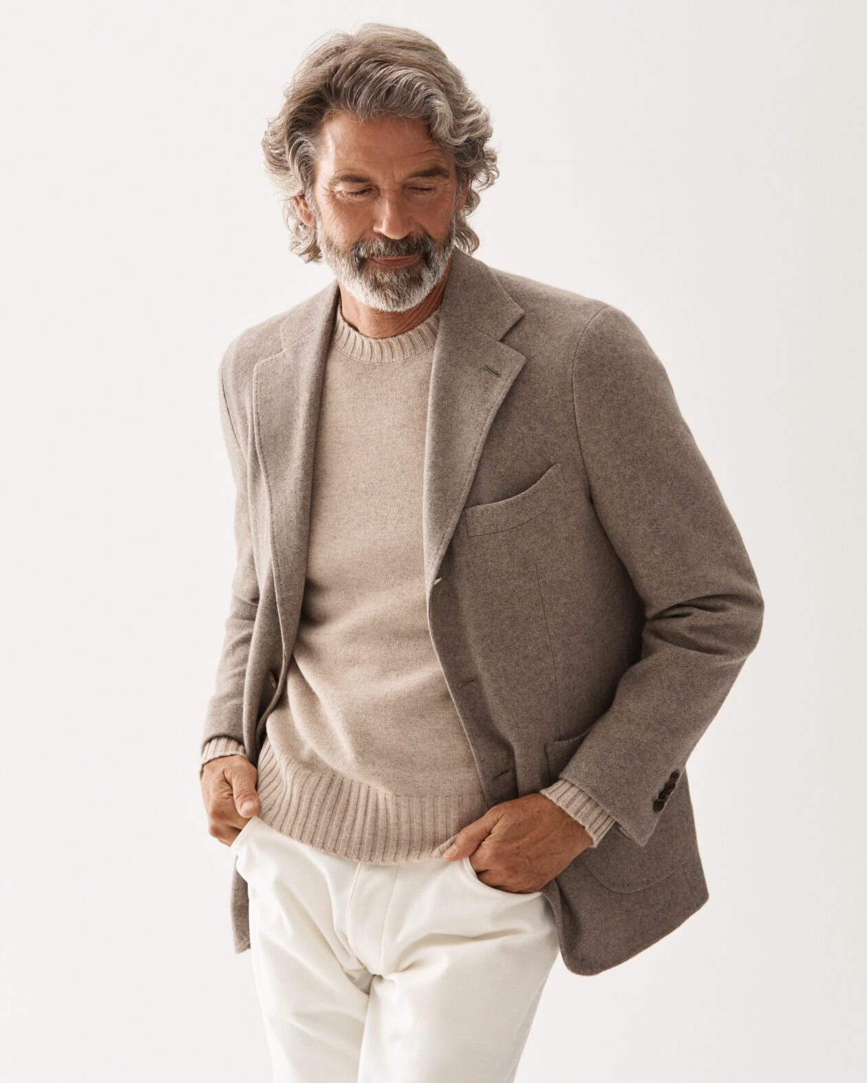 Cashmere Jersey Jacket Taupe