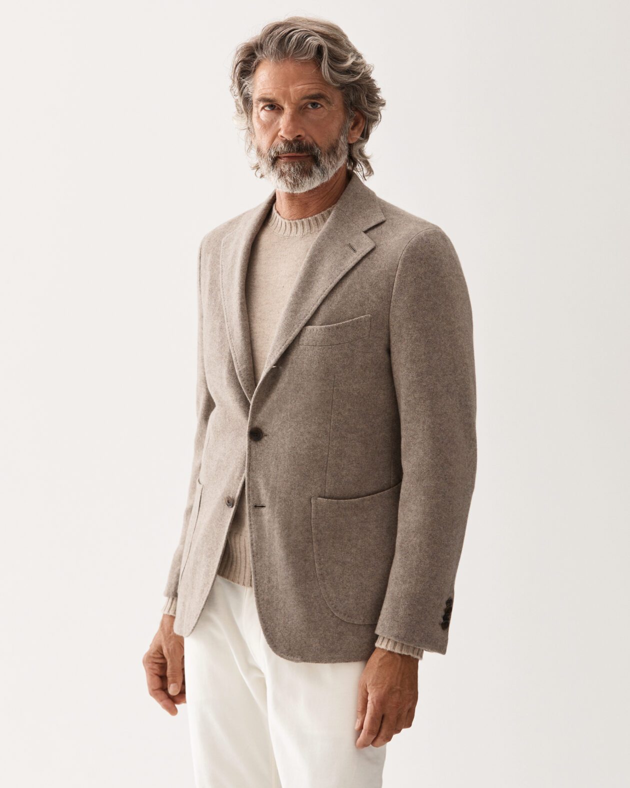 Cashmere Jersey Jacket Taupe