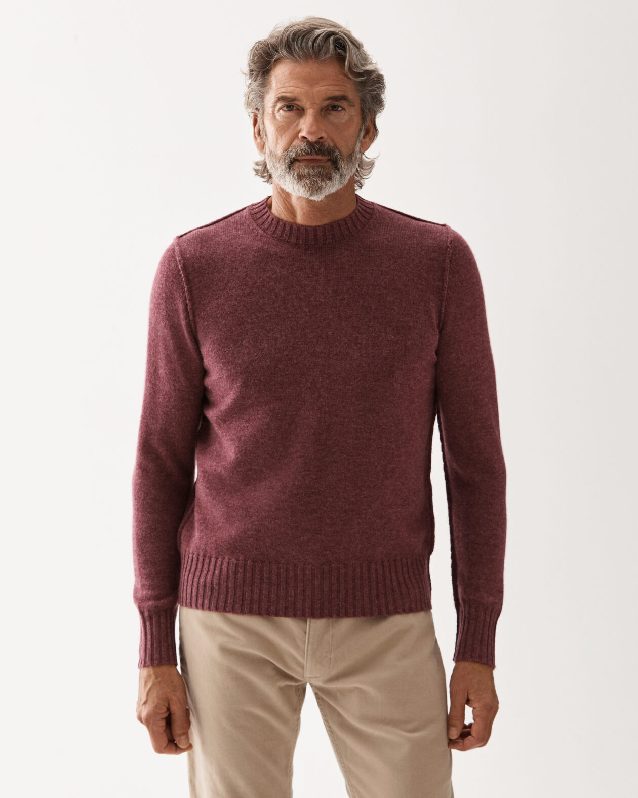 7 Gauge Crewneck Cashmere Sweater Maroon