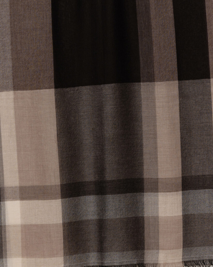 Checkered Cashmere Scarf Taupe