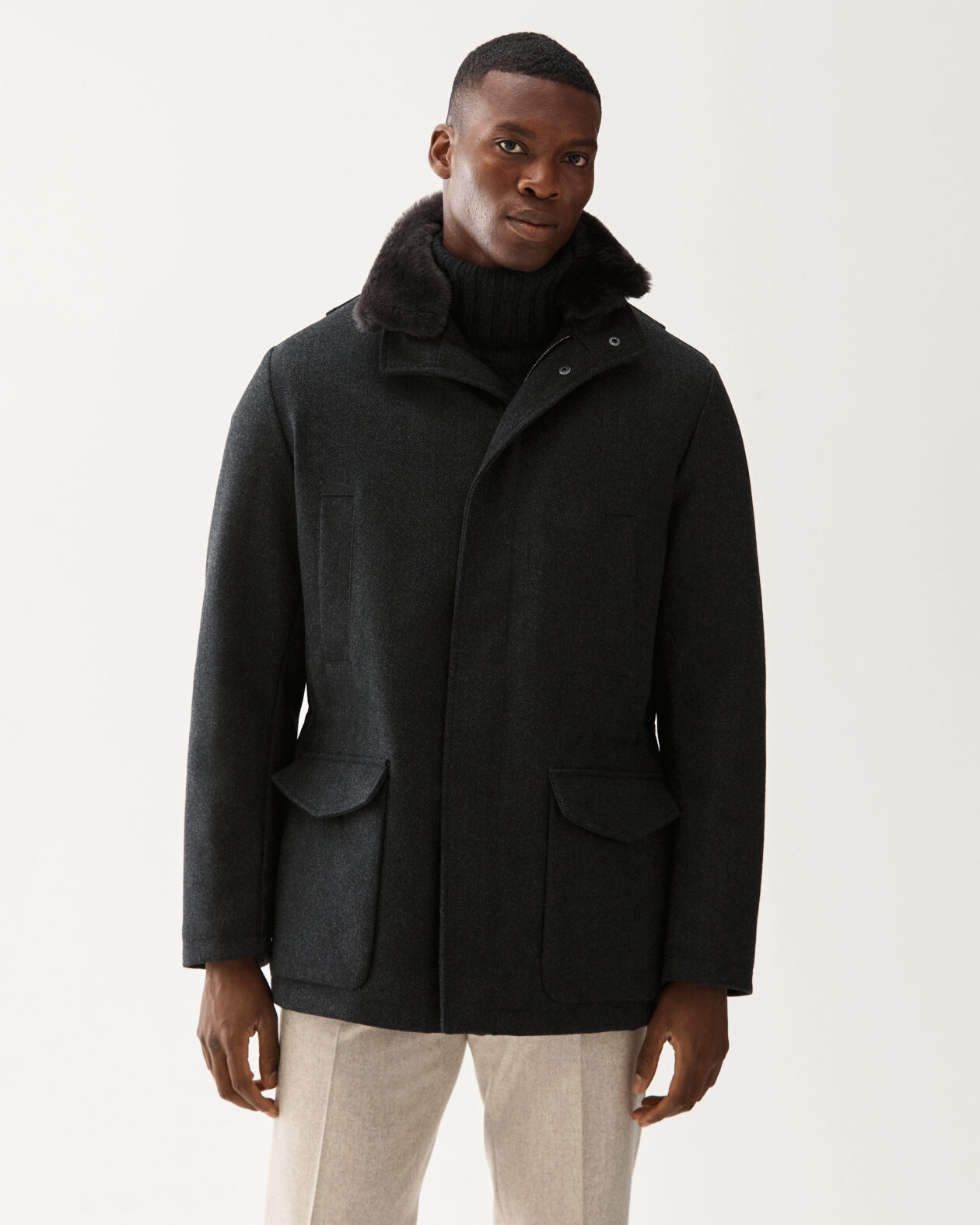Grey Wool Field Jacket
