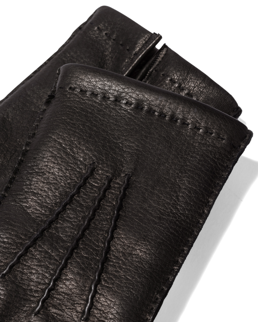 Deer Leather Gloves Dark Brown