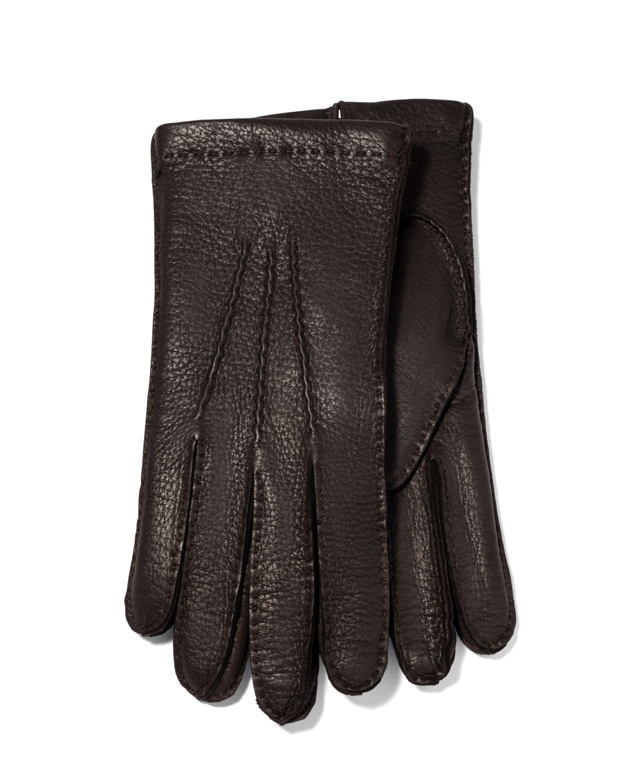 Deer Leather Gloves Dark Brown