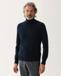 Turtleneck Wool Sweater Navy