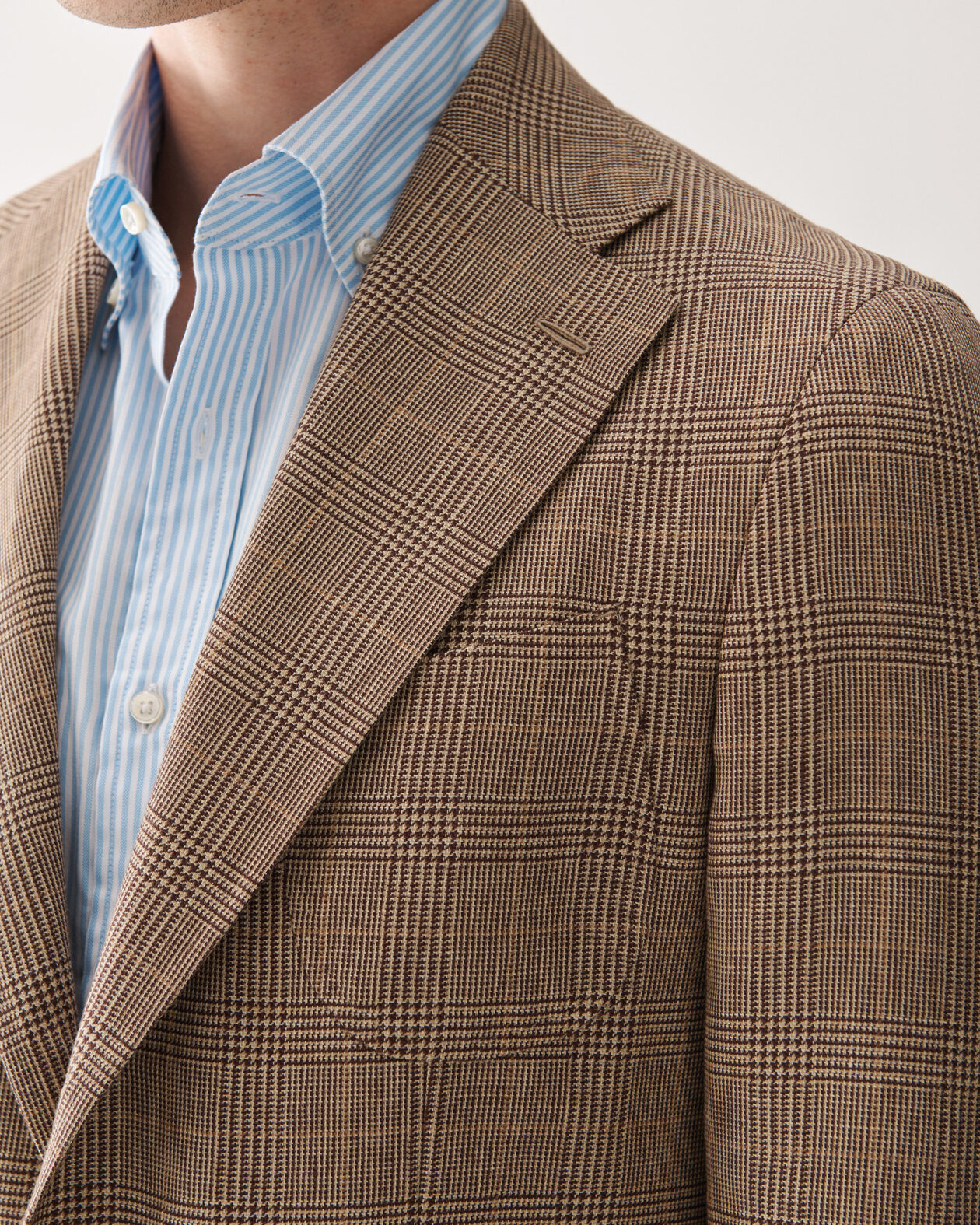 Glencheck Wool Linen Jacket Brown – Coming Soon