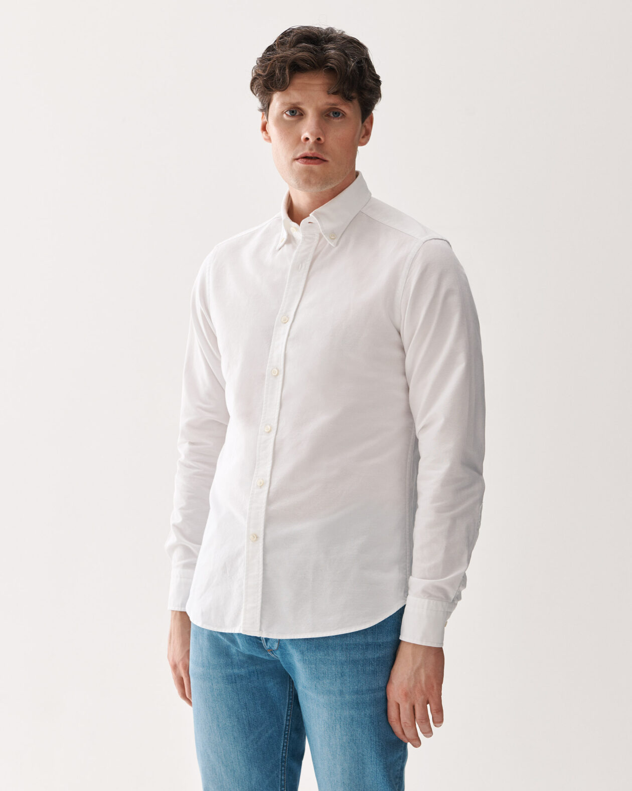 White Washed Oxford Button-Down Shirt
