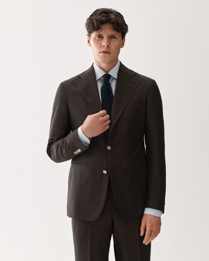 Linen Silk Suit Brown