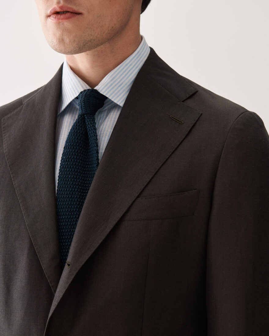 Linen Silk Suit Brown