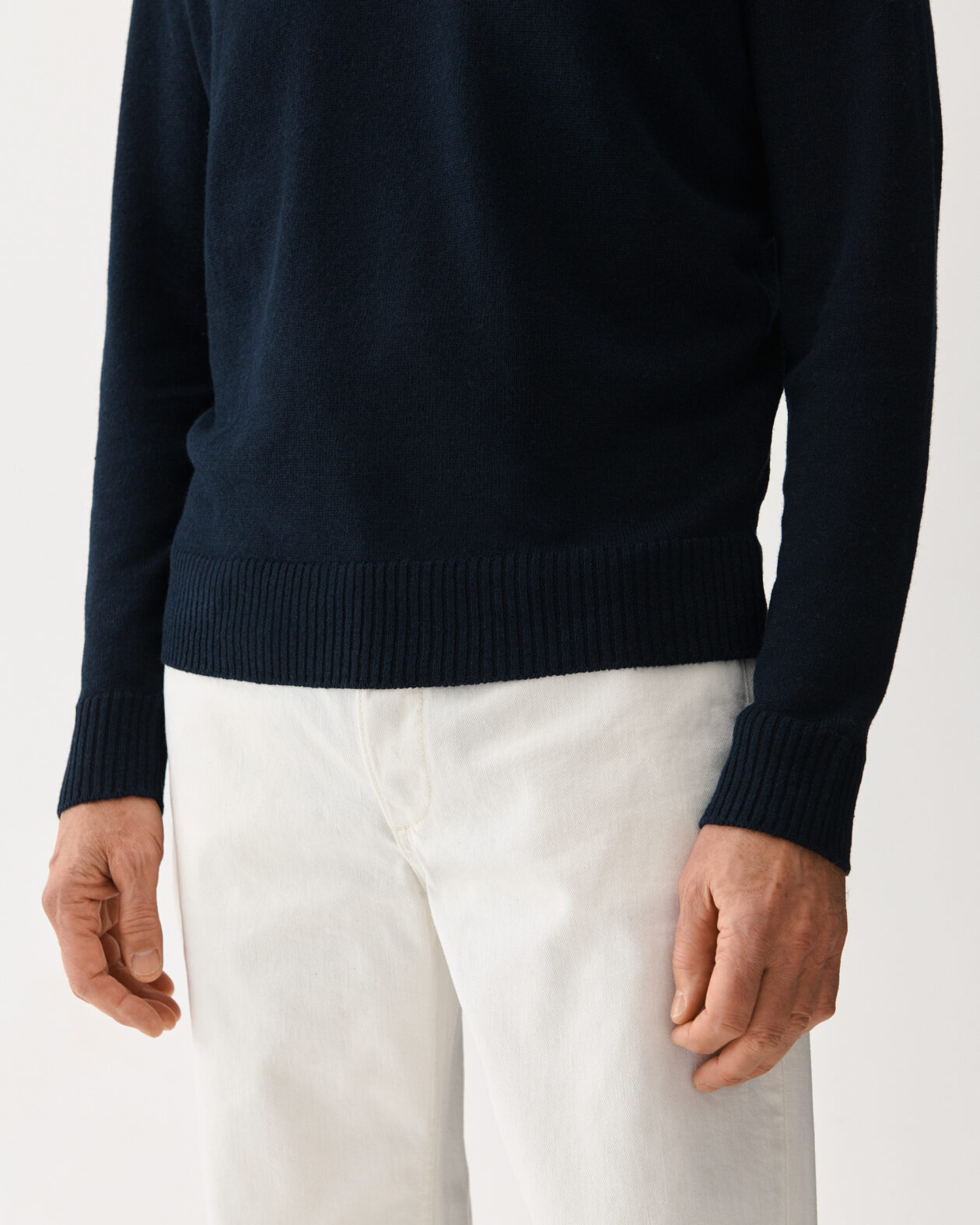 Crewneck Linen Blend Sweater Navy