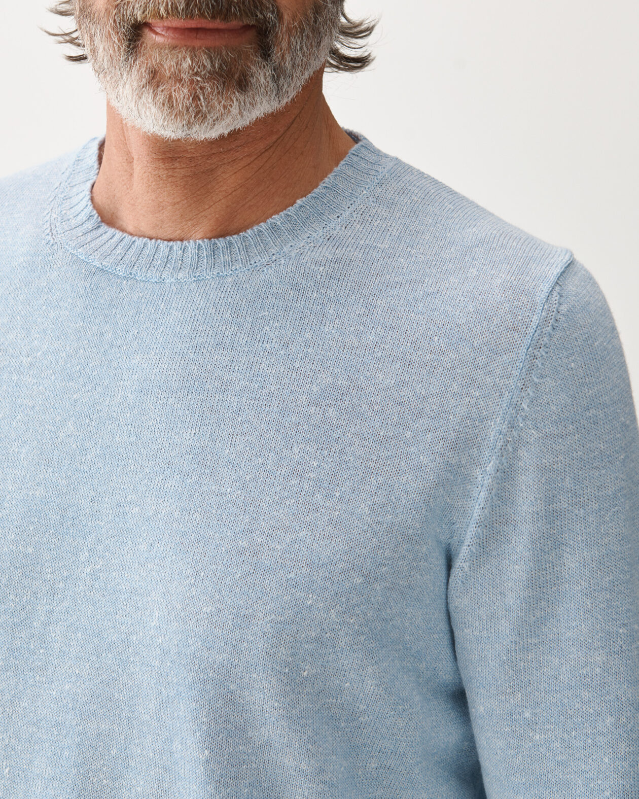 Crewneck Linen Blend Sweater Light Blue
