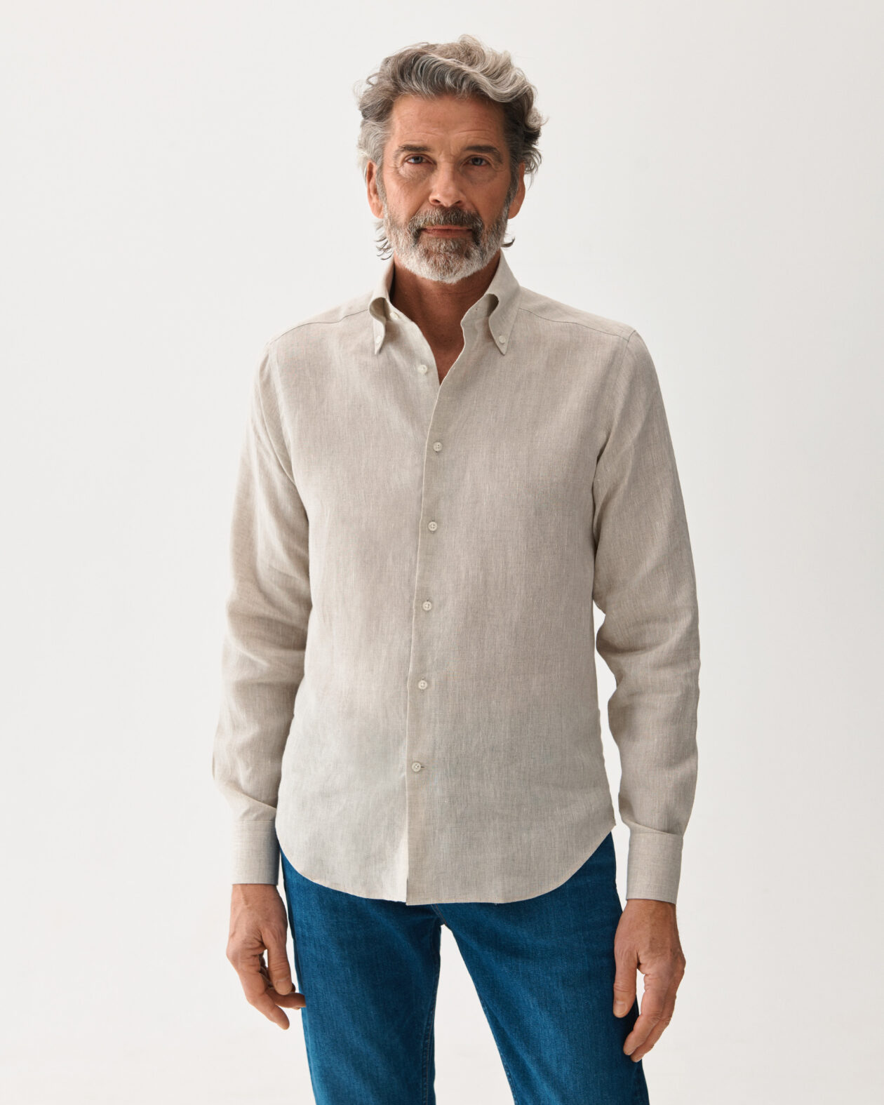 Button-Down Linen Shirt Sand