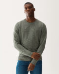 Crewneck Linen Blend Sweater Green