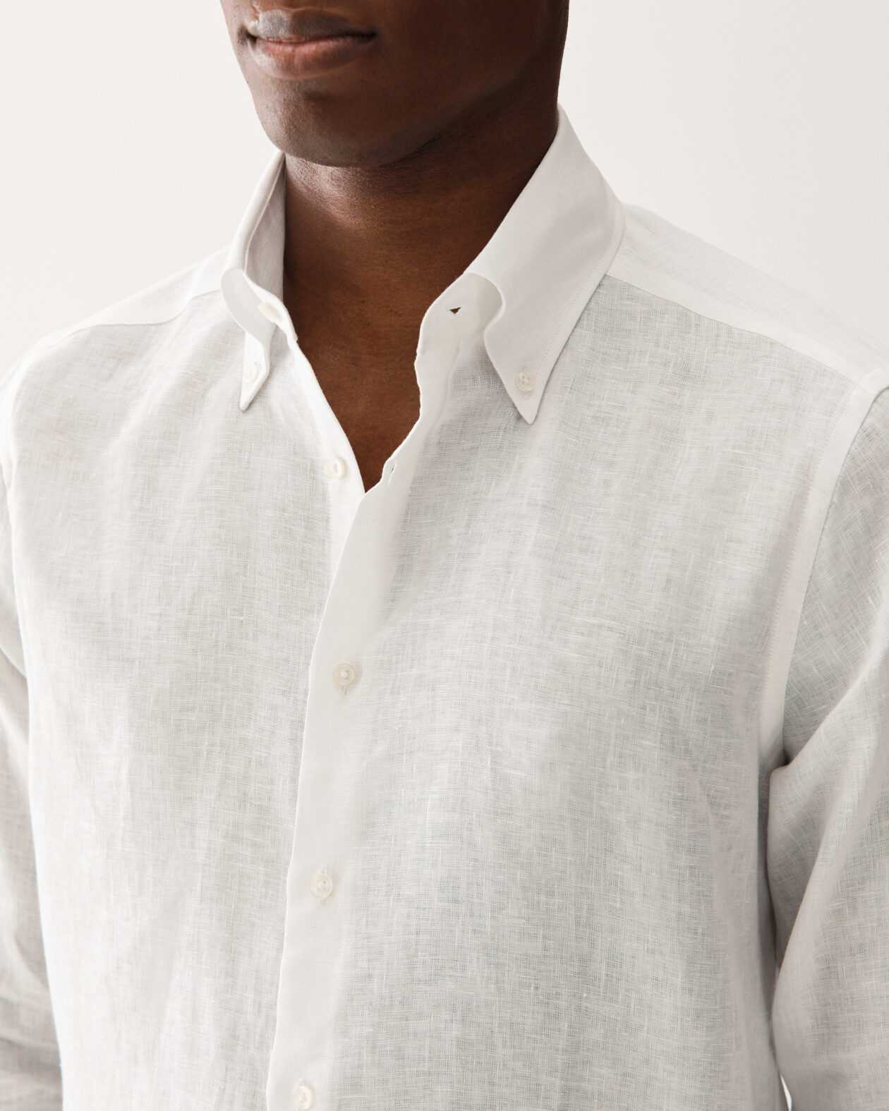 Linen Button-Down Shirt White