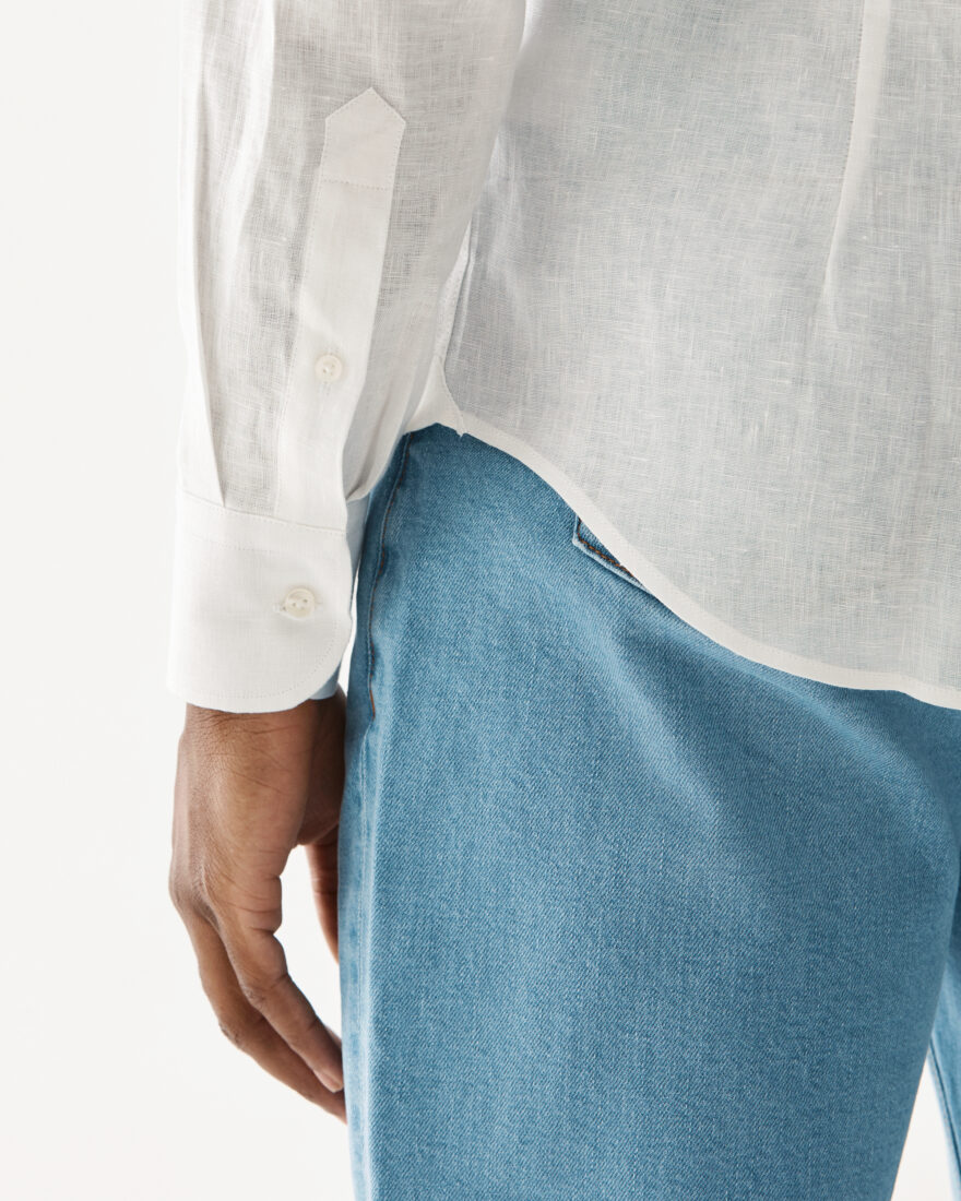 Linen Button-Down Shirt White
