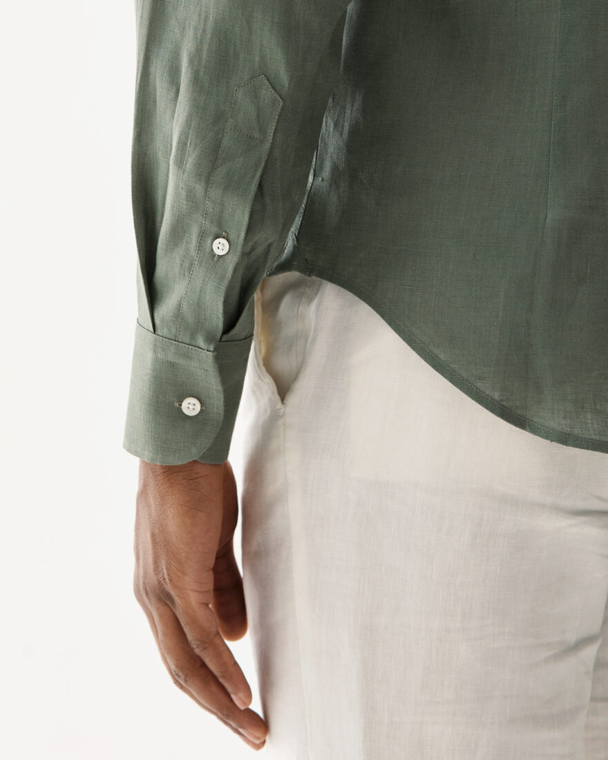 Button-Down Linen Shirt Green
