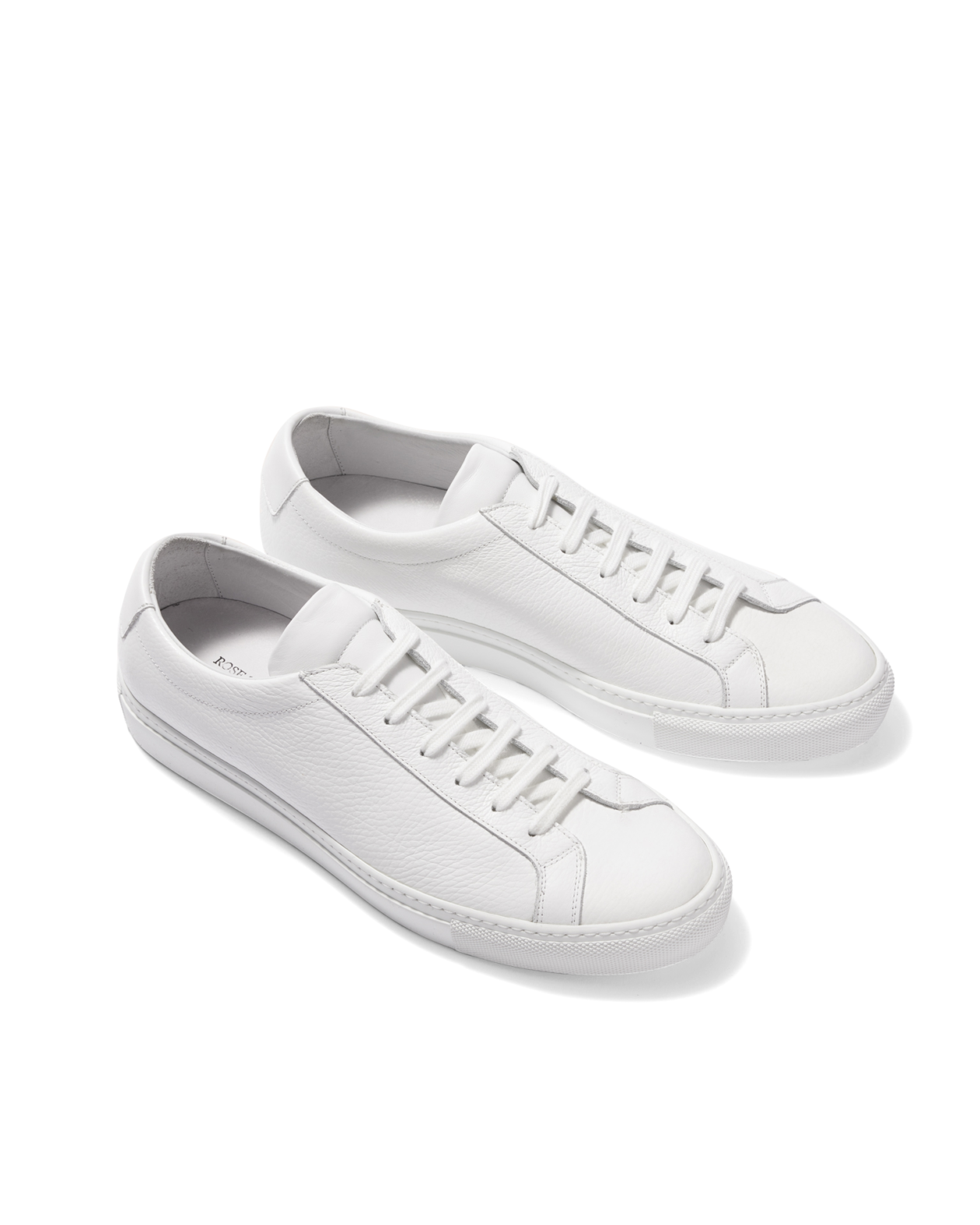 Low-Top Calf Grain Sneaker White