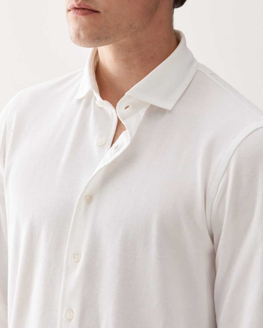 Cotton Pique Shirt White