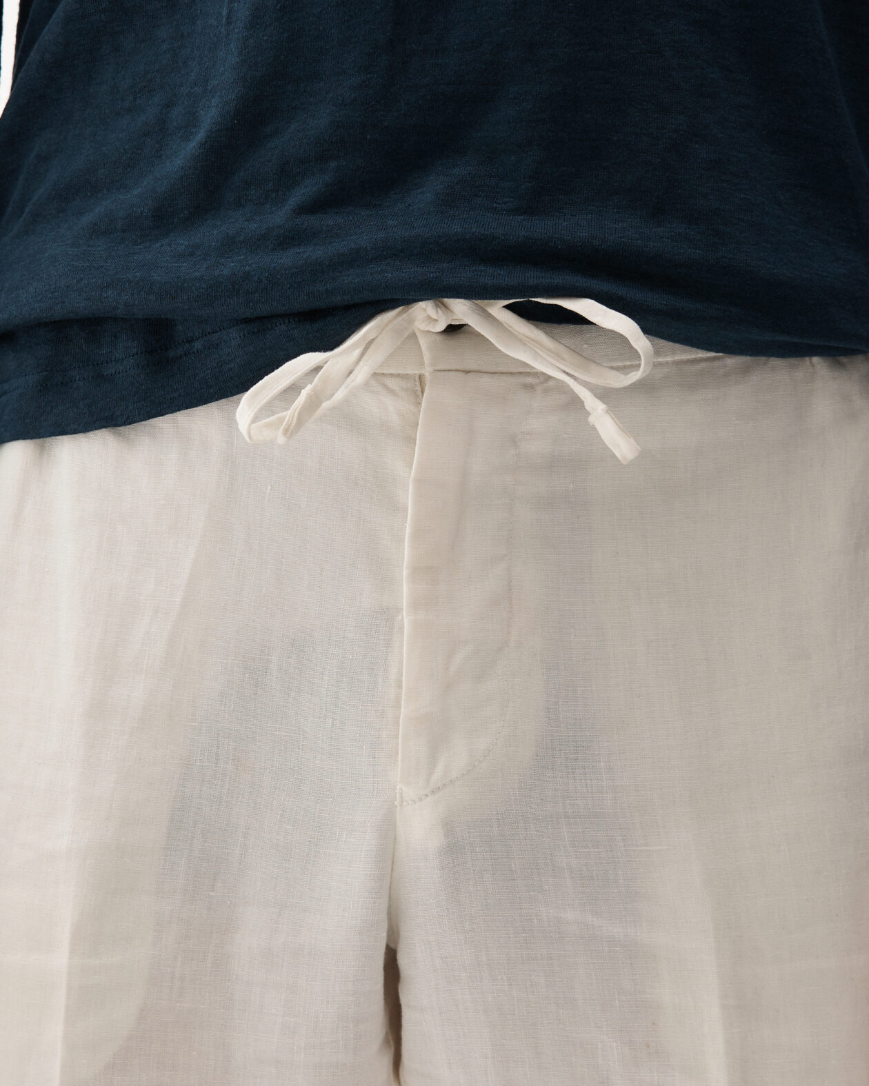 Drawstring Linen Trouser White