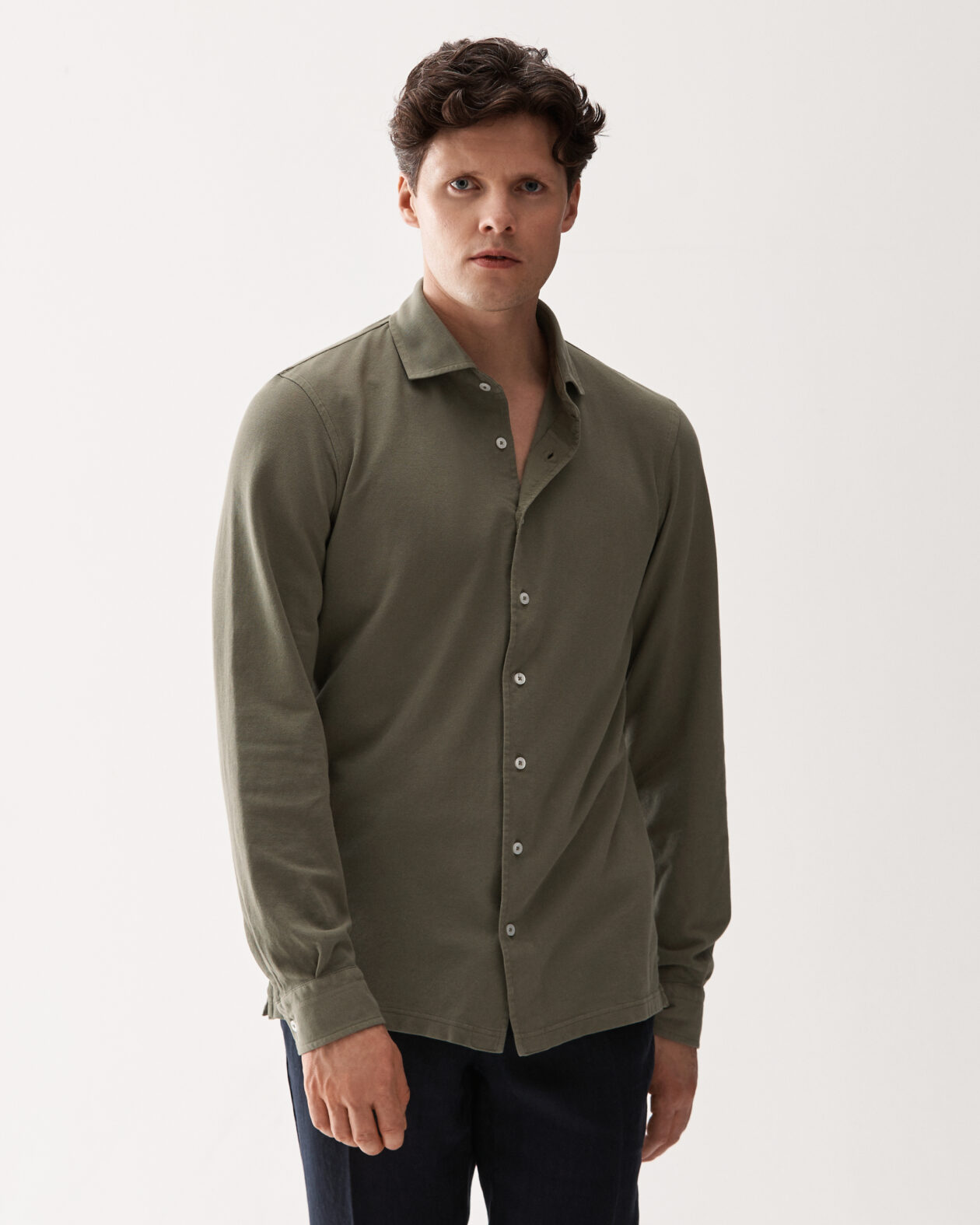 Cotton Pique Shirt Green